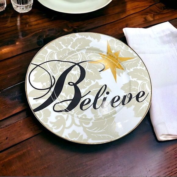 St. Nicholas Square l Believe l Gold-Rimmed l Replacement Dinner Plate l EUC - Picture 5 of 9